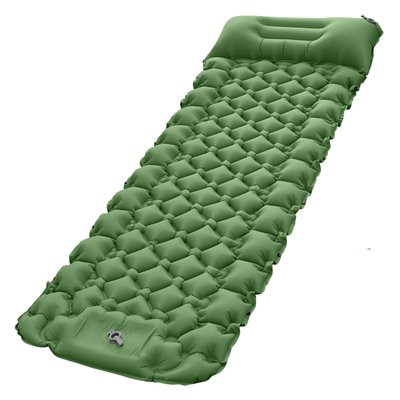 Килимок надувний з подушкою Оливково-зелений 536 фото