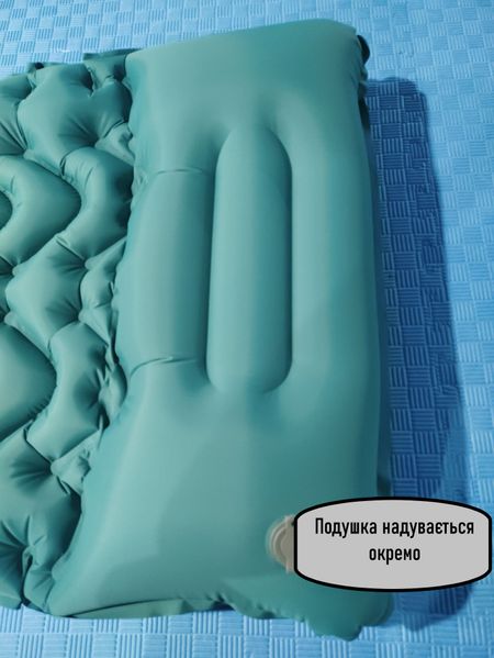 Килимок надувний з подушкою Оливково-зелений 536 фото
